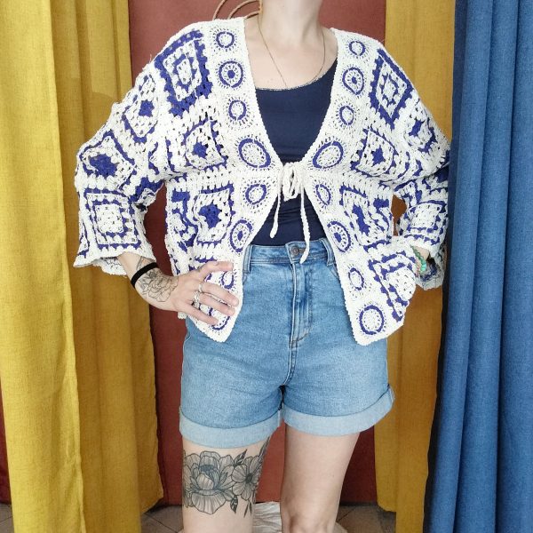 Gilet crochet « Boho Squares » Les hauts Mademoiselle Hélène