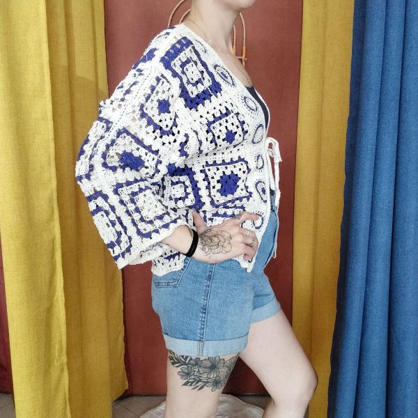 Gilet crochet « Boho Squares » Les hauts Mademoiselle Hélène
