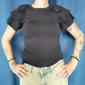 T-shirt manches volantées élégantes