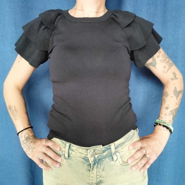 T-shirt manches volantées élégantes Les hauts Mademoiselle Hélène T-shirt manches volantées élégantes Les hauts Mademoiselle Hélène