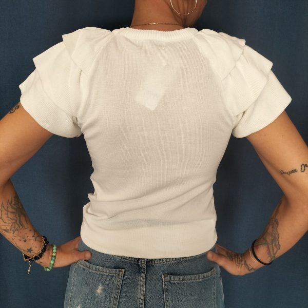 T-shirt manches volantées élégantes Les hauts Mademoiselle Hélène T-shirt manches volantées élégantes Les hauts Mademoiselle Hélène