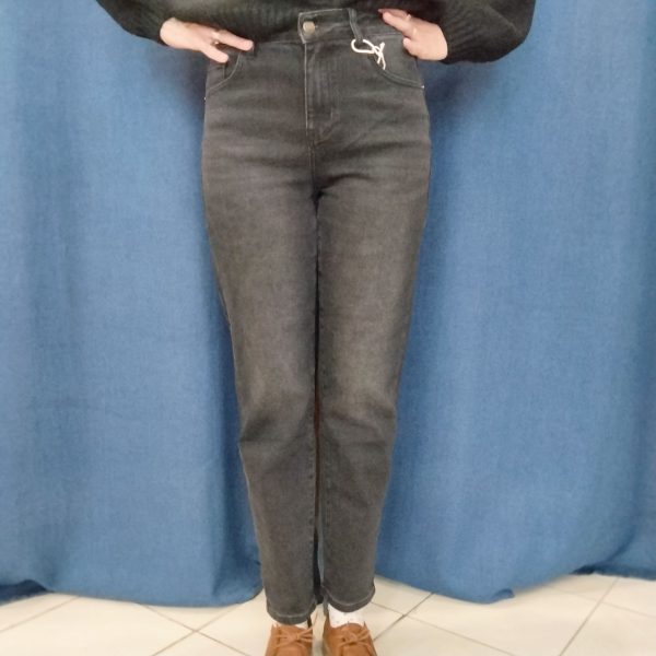 Jeans taille haute coupe Mom Jeans Mademoiselle Hélène