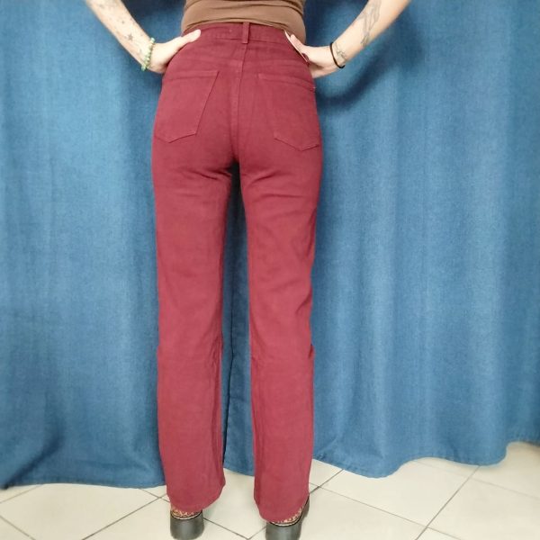 Jean bordeaux taille haute Jeans Mademoiselle Hélène