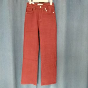 Jean bordeaux taille haute