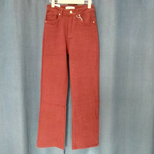 Jean bordeaux taille haute Jeans Mademoiselle Hélène