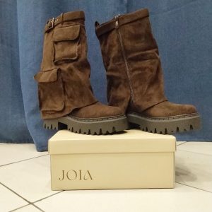 Bottes cargo suédées chocolat