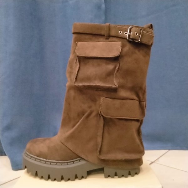 Bottes cargo suédées chocolat Chaussures & Accessoires Mademoiselle Hélène Bottes cargo suédées chocolat Chaussures & Accessoires Mademoiselle Hélène