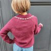 Pull col V de couleur bordeaux, taille unique