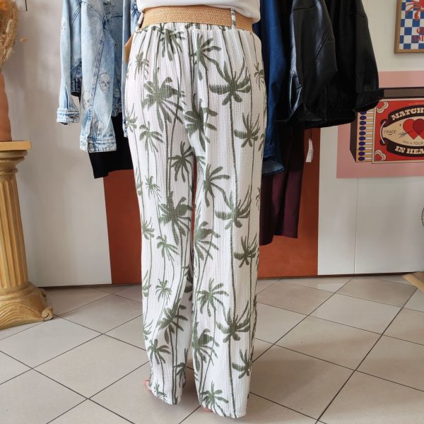 Pantalon large imprimé palmiers