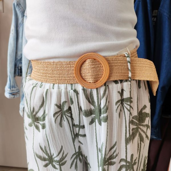 Pantalon large imprimé palmiers