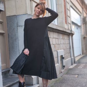 Robe longue plissée femme