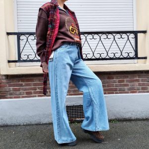 Jean large taille haute