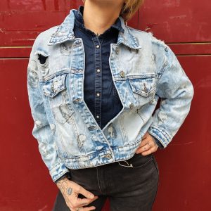Veste en jean skull