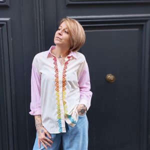 Chemise ananas brodée femme