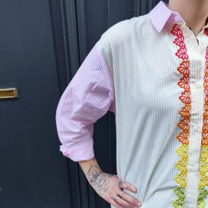 Chemise ananas brodée femme