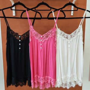 Top caraco dentelle satin
