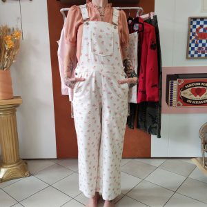 Salopette fleurie beige tendance