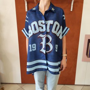 Chemise oversize imprimée Boston
